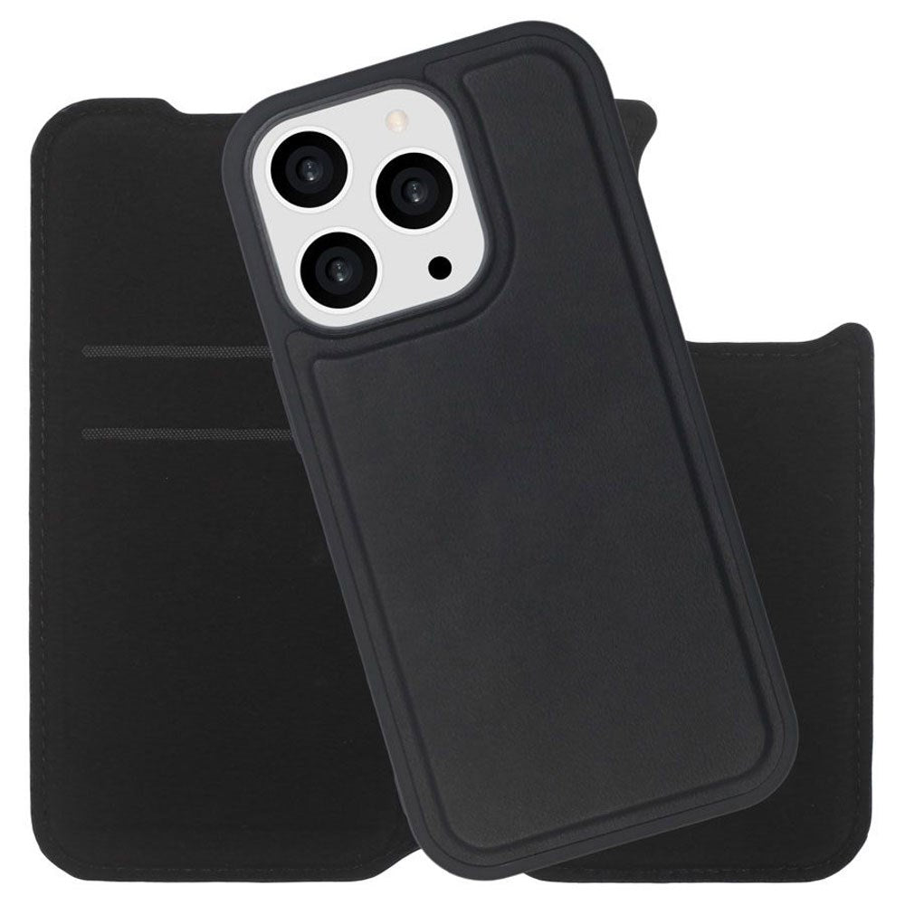 iPhone 16 Pro Lippa Kunstlæder Wallet Flip Cover - Sort