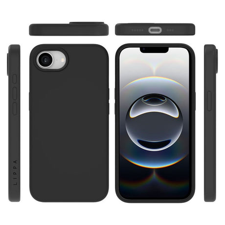 iPhone 17e / 16e Lippa Silikone Bagside Cover - MagSafe Kompatibel - Sort