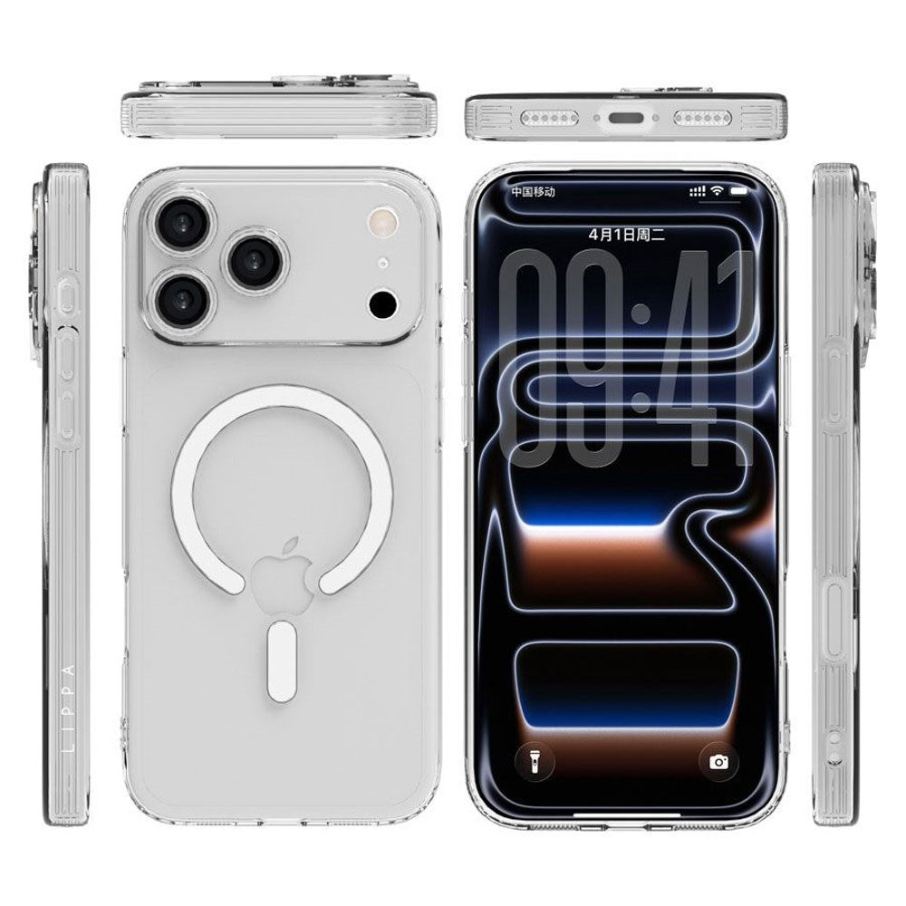 iPhone 17 Pro Max Lippa Fleksibelt Plast Bagside Cover - MagSafe Kompatibel - Gennemsigtig