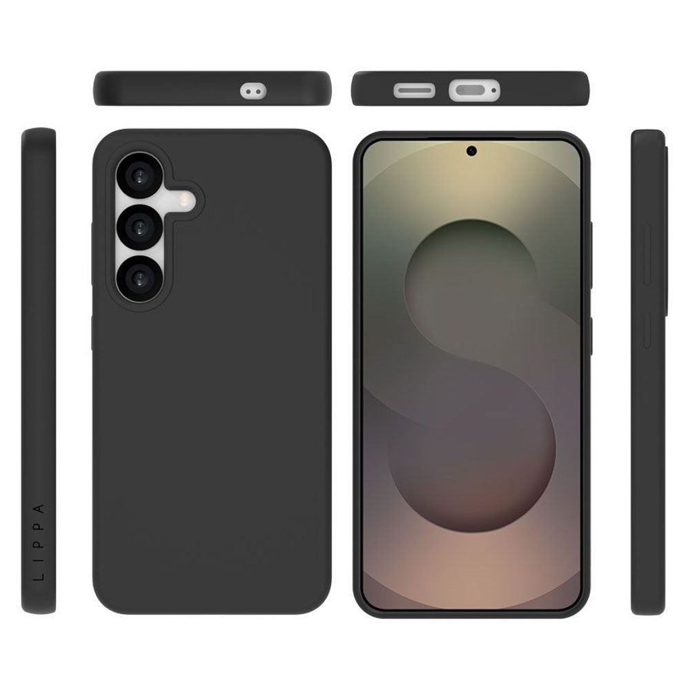 Samsung Galaxy S25 Lippa Silikone Bagside Cover - Sort