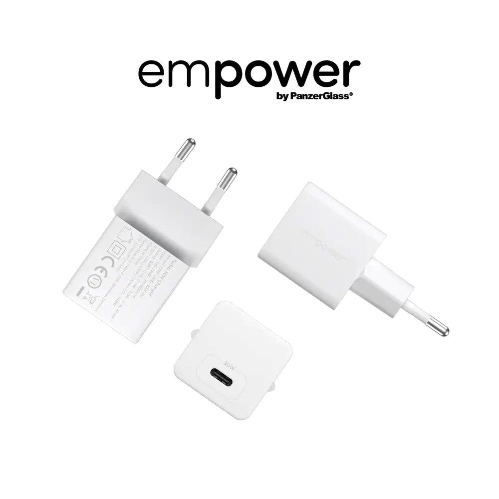 empower by PanzerGlass Turbo Vægoplader - 1x USB-C - 30W - Silver White