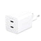 empower by PanzerGlass Turbo Vægoplader - 2x USB-C - 45W - Silver White