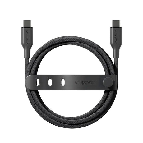 empower by PanzerGlass Racing 2m / 60W USB-C til USB-C Kabel - Space Black