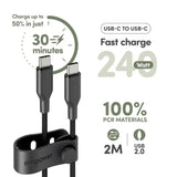 empower by PanzerGlass Racing 2m / 240W USB-C til USB-C Kabel - Space Black