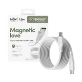 empower by PanzerGlass Magnetic 1.5m / 240W USB-C til USB-C Kabel - Silver White