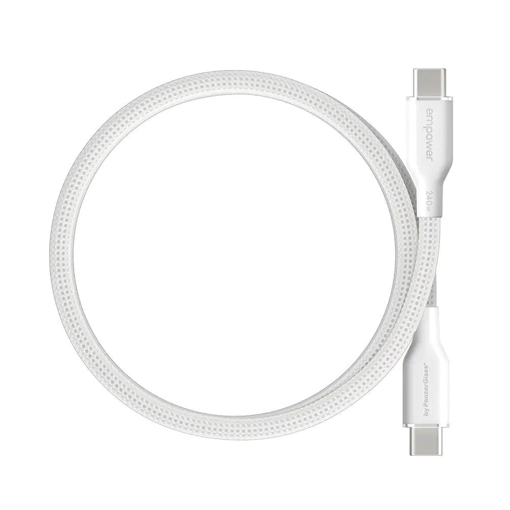 empower by PanzerGlass Magnetic 1.5m / 240W USB-C til USB-C Kabel - Silver White