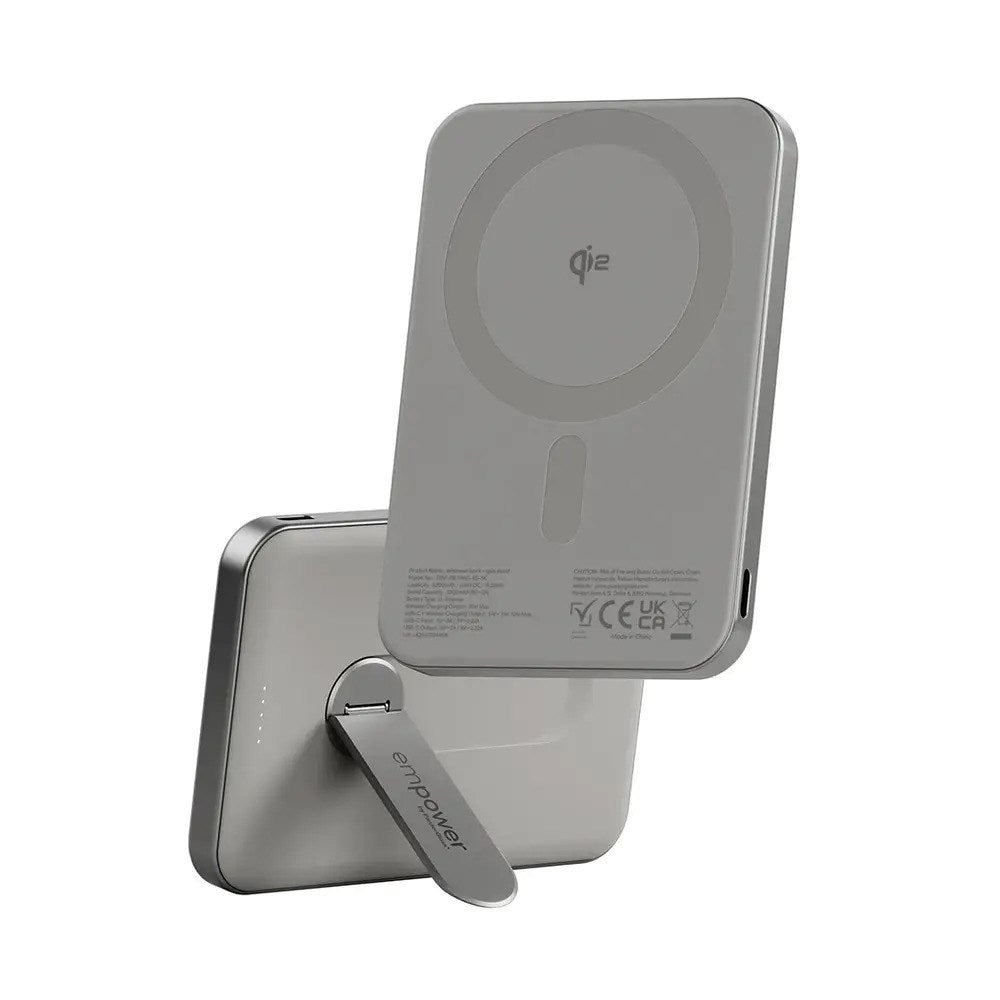 empower by PanzerGlass 5000 mAh empower Bank m. Spin Stand - Qi2 / MagSafe Kompatibel - Titanium
