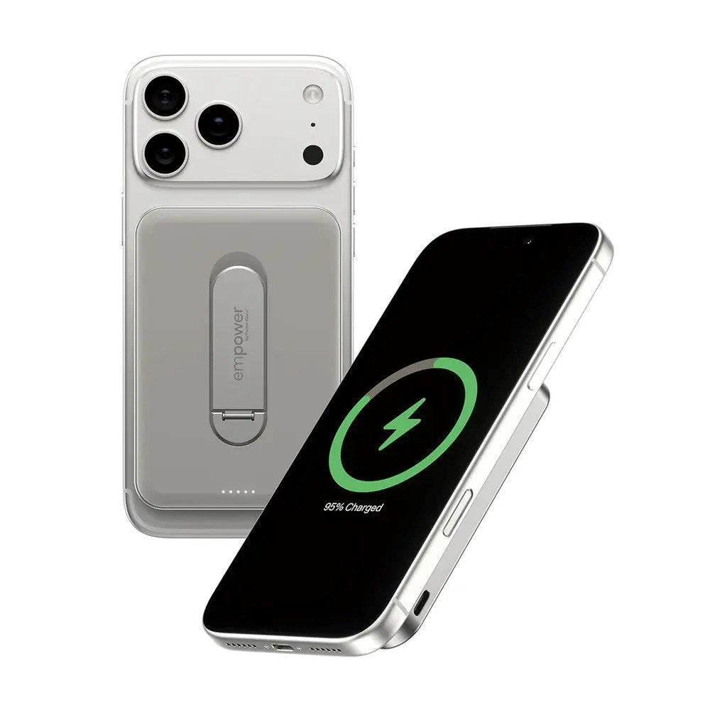empower by PanzerGlass 5000 mAh empower Bank m. Spin Stand - Qi2 / MagSafe Kompatibel - Titanium