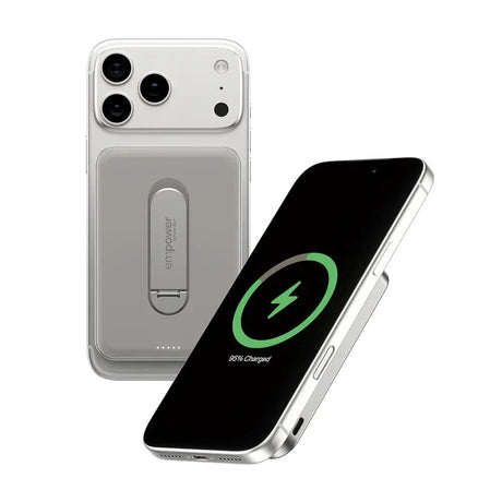 empower by PanzerGlass 5000 mAh empower Bank m. Spin Stand - Qi2 / MagSafe Kompatibel - Titanium