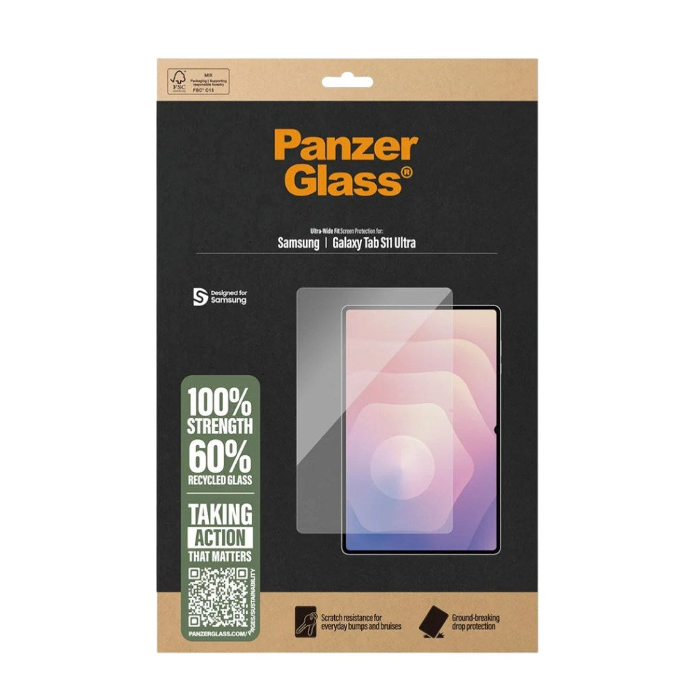 PanzerGlass Samsung Galaxy Tab S11 Ultra Skærmbeskyttelse - Ultra-Wide Fit - Gennemsigtig