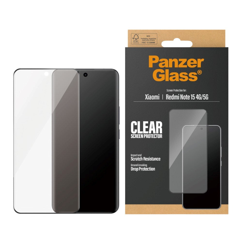 Xiaomi Redmi Note 15 (5G) PanzerGlass Hærdet Beskyttelsesglas - Ultra Wide Fit - Gennemsigtig