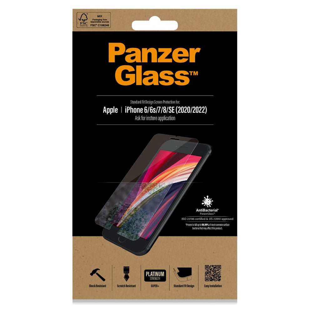 iPhone SE (2022 / 2020) / 8 / 7 / 6 / 6s PanzerGlass Standard Fit skjermbeskytter - gjennomsiktig