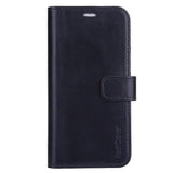 RadiCover Exclusive 2-in-1 iPhone Xs / X - Ægte Læder Flip Cover - 86% beskyttelse - Sort