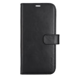 RadiCover Exclusive 2-in-1 iPhone 14 Plus - Ægte Læder Flip Cover - 86% Strålingsbeskyttelse - Sort