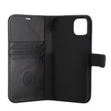 RadiCover Exclusive 2-in-1 iPhone 14 Plus - Ægte Læder Flip Cover - 86% Strålingsbeskyttelse - Sort
