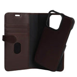 iPhone 13 Pro GEAR Buffalo 2-i-1 lommebok Magnet Flip-deksel i ekte skinn m. Lommebok - Brun