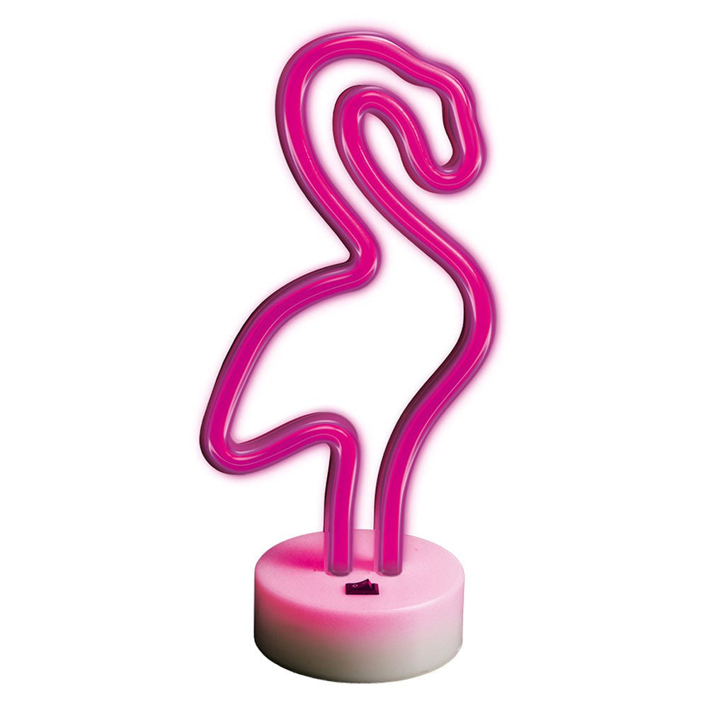 Forever Light Neon Dekoration m. Fod LED - Lyserødt Lys m. Flamingo