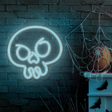 Forever Light LED Neon Sign Halloween - Blue Light m. Hodeskalle