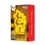 Forever Light Neon julepynt m. Trebase LED - Varmt hvitt lys m. Reinsdyr