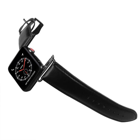 Apple Watch (38/40/SE/41/42 mm) GEAR Buffalo ekte lærrem - svart