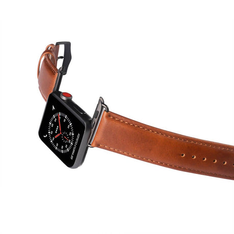 Apple Watch (42/44/SE/45/46/49 mm) GEAR Buffalo ekte skinnrem - brun
