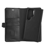 Samsung Galaxy S24 Ultra Buffalo 2-in-1 Wallet Ægte Læder Magnet Flip Cover m. Pung - Sort