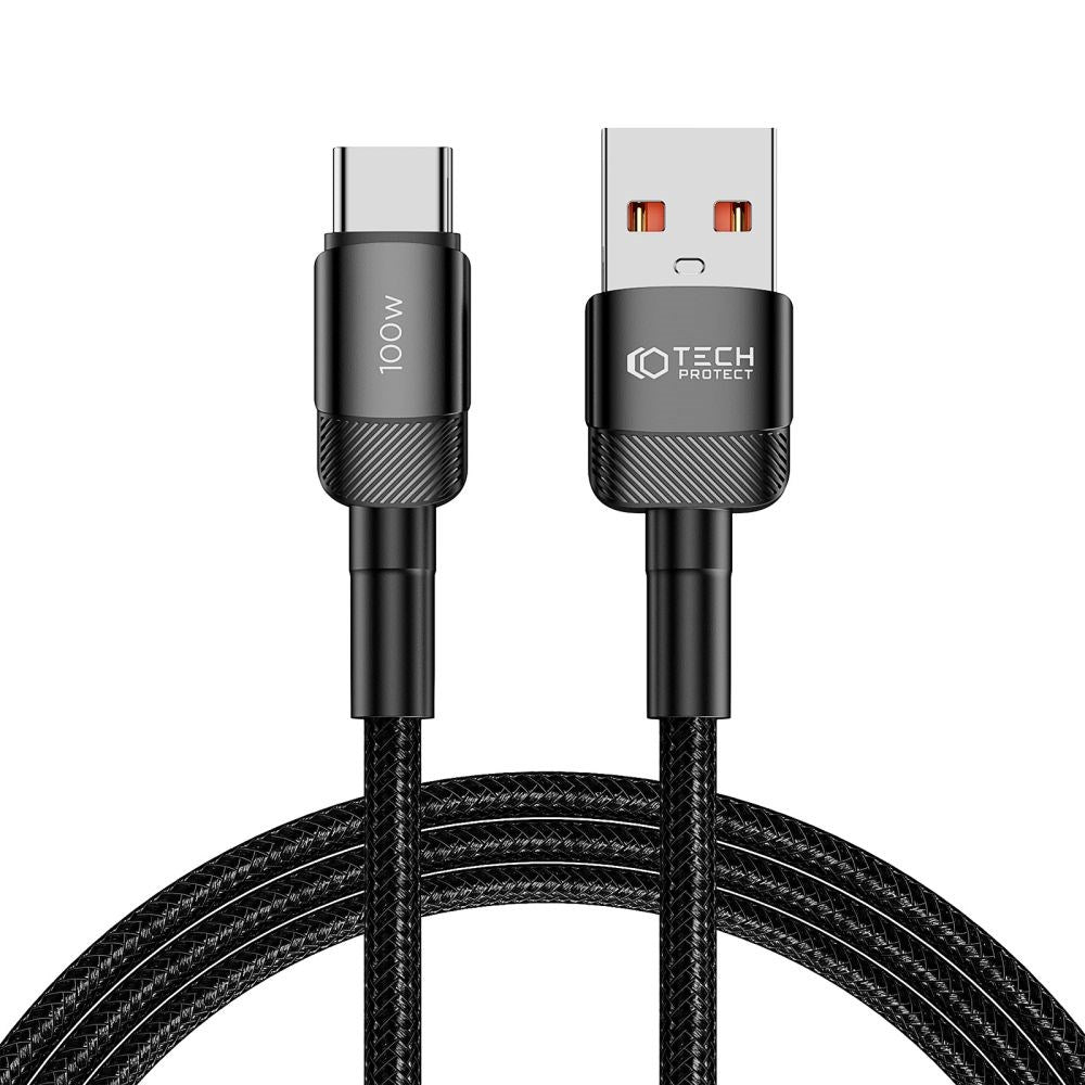 Tech-Protect Ultraboost Evo USB-A til USB-C Kabel 1000W/5A 2m - Sort