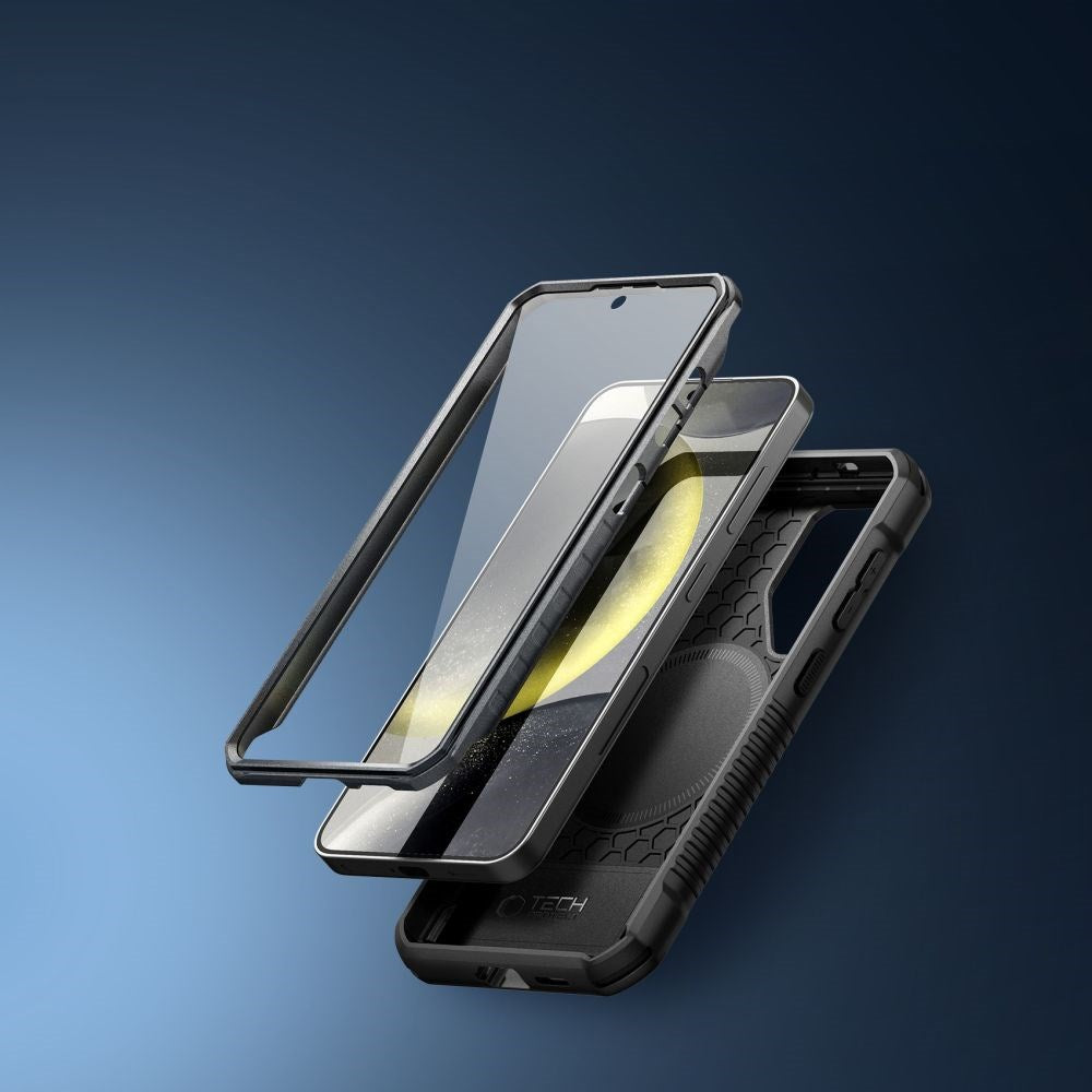 Samsung Galaxy S24+ (Plus) Tech-Protect Kevlar Craftsman plastdeksel m. Skjermbeskytter &amp; Stativ - Svart