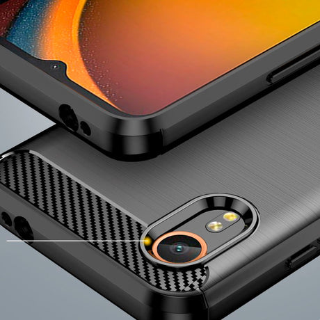Samsung Galaxy Xcover 7 Tech-Protect fleksibelt plastkarbon bakdeksel - svart