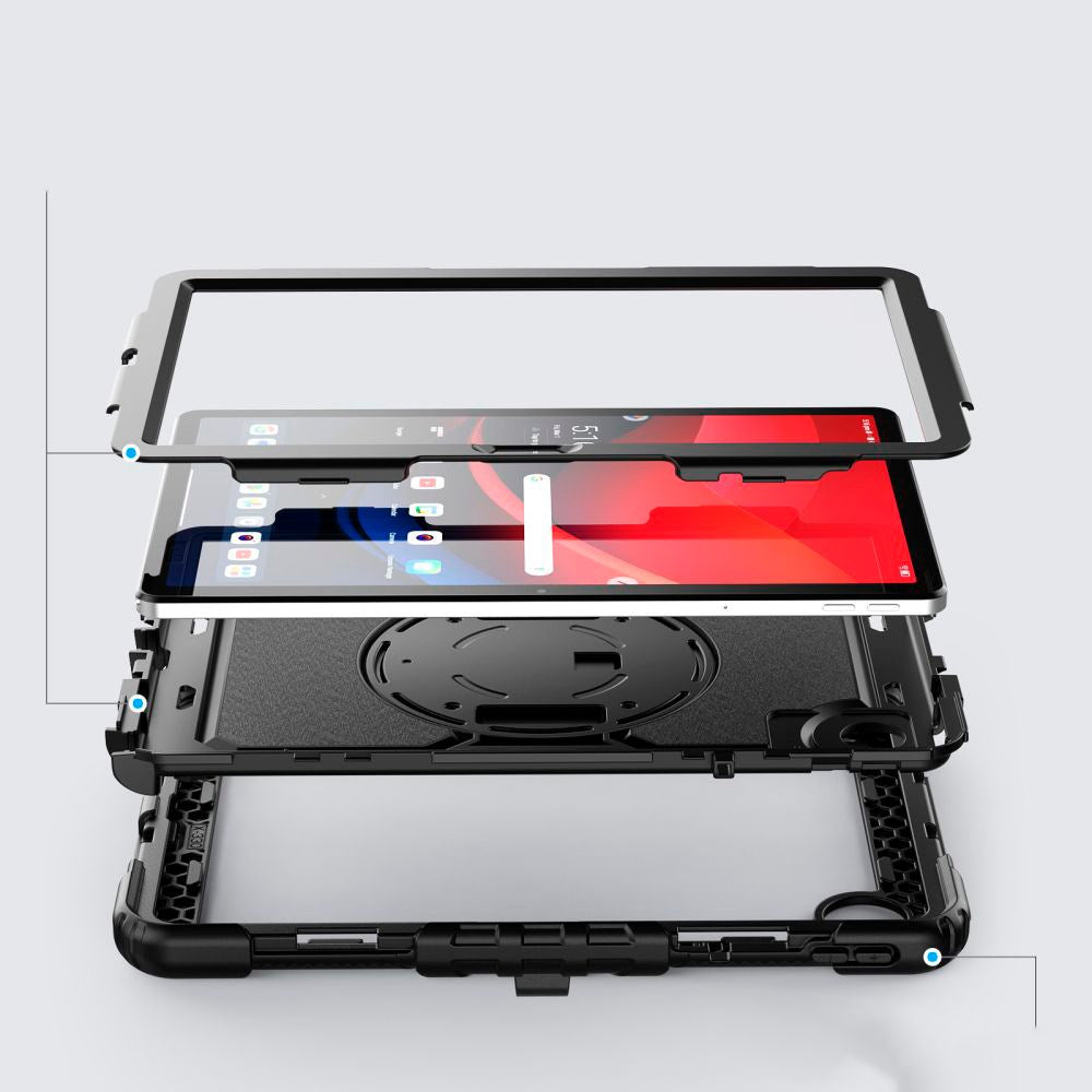 Lenovo Tab M11 Craftsman Cover m. Beskyttelsesfilm, håndholder og skulderstropp - Tech-Protect Solid360 - Svart