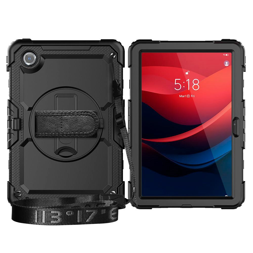 Lenovo Tab M11 Craftsman Cover m. Beskyttelsesfilm, håndholder og skulderstropp - Tech-Protect Solid360 - Svart