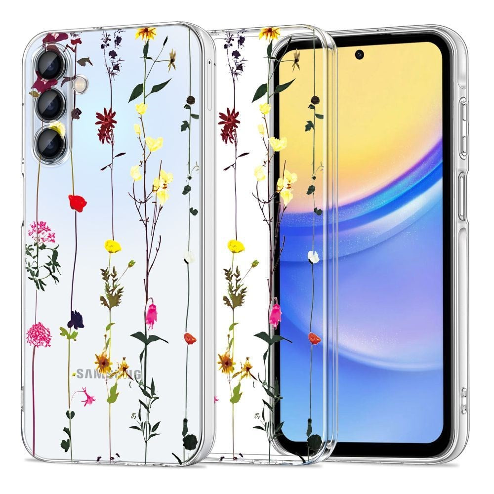 Samsung Galaxy A55 (5G) Tech-Protect Flexair+ fleksibelt plastdeksel - hageblomst