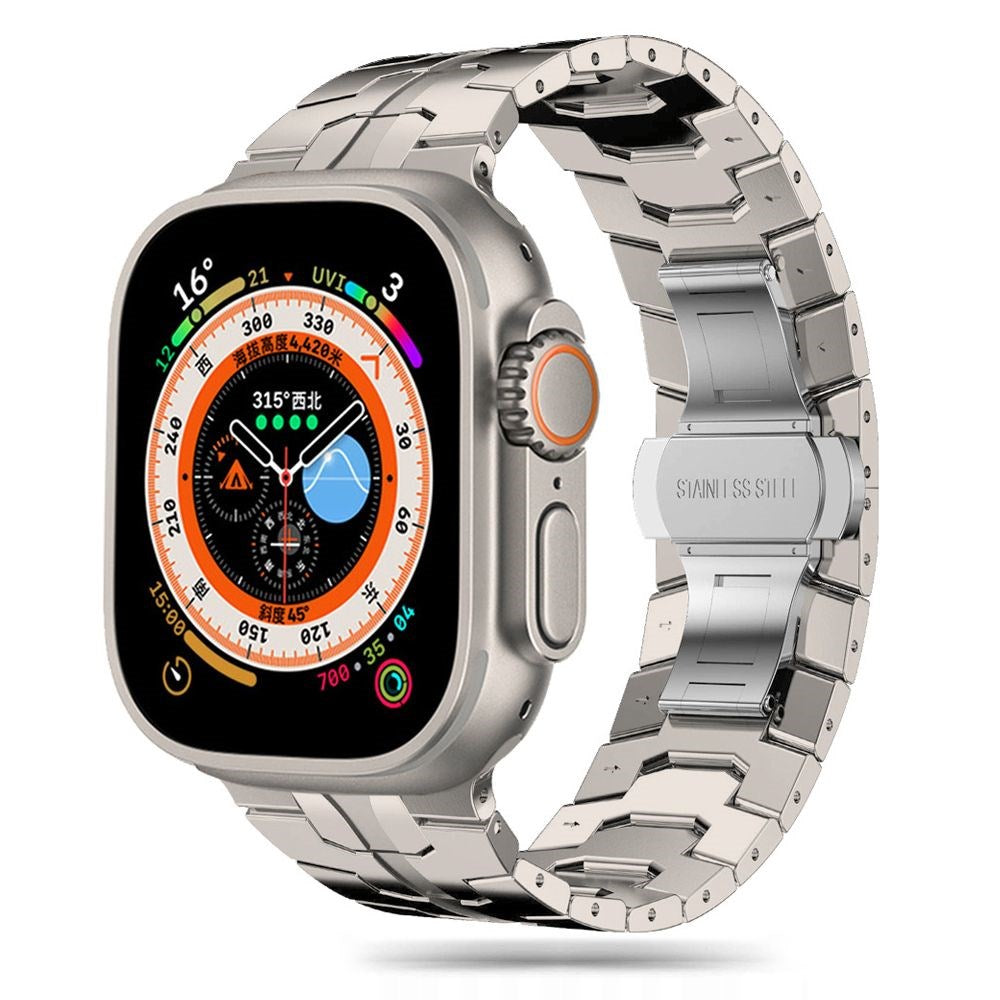 Apple Watch (42/44/SE/45/46/49 mm) Tech-Protect klokkerem i rustfritt stål - Titanium