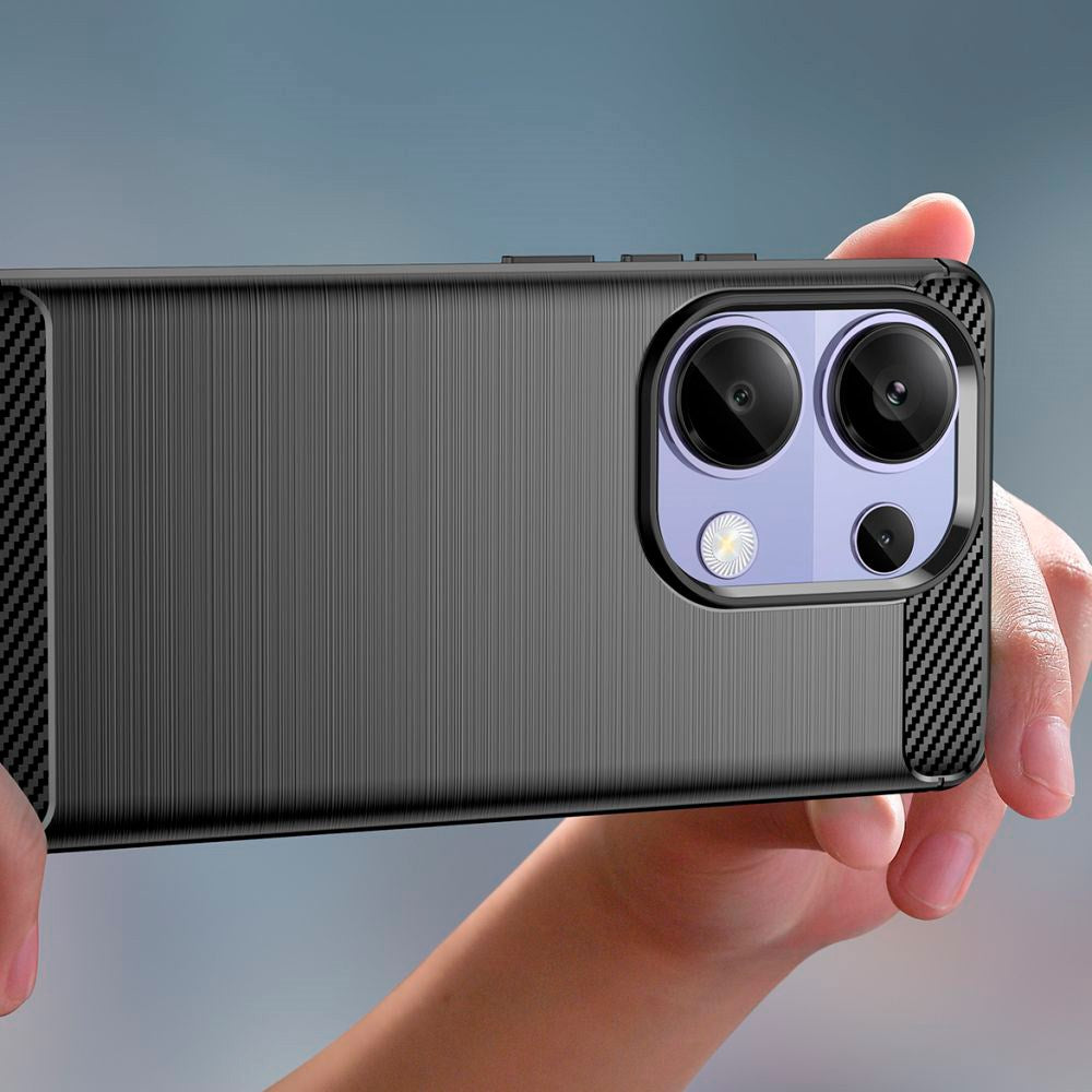 Xiaomi Redmi Note 13 Pro (4G) Tech-Protect fleksibelt plastkarbon bakdeksel - svart