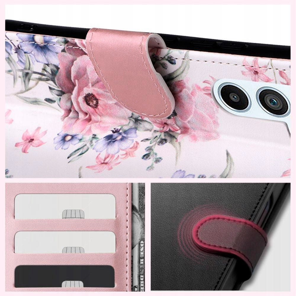 Xiaomi Redmi Note 13 Pro (4G) Tech-Protect Wallet Flip Cover m. Lommebok og stativfunksjon - marmor