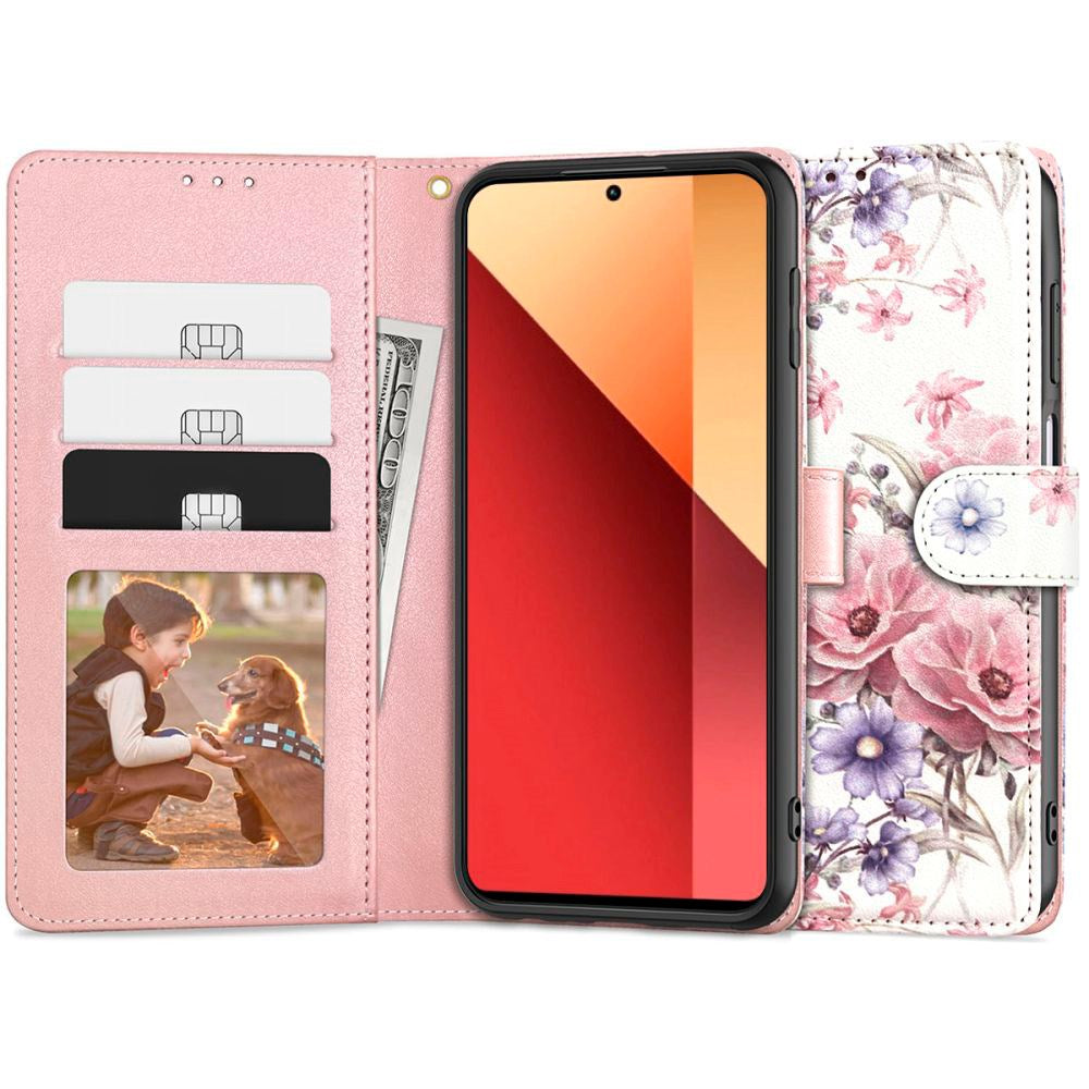 Xiaomi Redmi Note 13 Pro (4G) Tech-Protect Wallet Flip Cover m. Lommebok og stativfunksjon - marmor