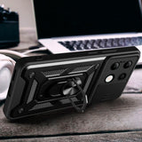 Xiaomi Redmi Note 13 (4G) Tech-Protect Camshield Cover m. Magnetisk fingerring og stativfunksjon - svart