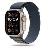 Apple Watch (42/44/SE/45/46/49 mm) Tech-Protect Nylon Pro klokkerem - mørkeblå / grå
