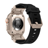 Tech-Protect Apple Watch (42/44/SE/45/46/49 mm) Delta Pro Silikonstropp - Svart / Titanium