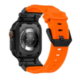 Tech-Protect Apple Watch (42/44/SE/45/46/49 mm) Delta Pro silikonrem - svart / oransje