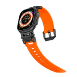 Tech-Protect Apple Watch (42/44/SE/45/46/49 mm) Delta Pro silikonrem - svart / oransje