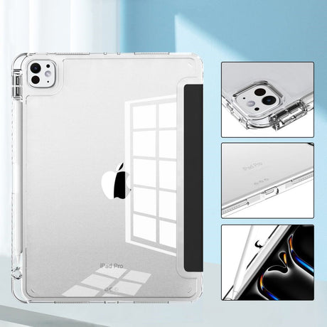 iPad Pro 11" (2024) Tech-Protect SC Hybrid Flip Cover m. Apple blyantholder - svart / gjennomsiktig