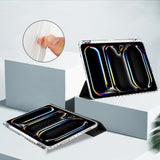 iPad Pro 11" (2025 / 2024) Tech-Protect SC Hybrid Flip Cover m. Apple Pencil Holder - Sort / Gennemsigtig