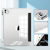 iPad Pro 13" (2025 / 2024) Tech-Protect SC Hybrid Flip Cover m. Apple Pencil Holder - Sort / Gennemsigtig