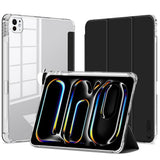 iPad Pro 13" (2025 / 2024) Tech-Protect SC Hybrid Flip Cover m. Apple Pencil Holder - Sort / Gennemsigtig