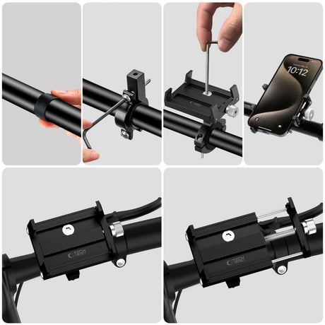 Tech-Protect Universal V4 sykkelfeste - Max Mobile: 62-105mm - Svart