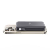 Tech-Protect LifeMag 10 000 mAh PowerBank med integrert USB-C og Lightning-kabel og USB-A og USB-C-kontakter - MagSafe-kompatibel - Svart