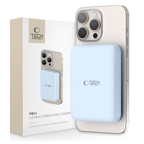 Tech-Protect Wireless Powerbank 10000 mAh - MagSafe-kompatibel - Blå