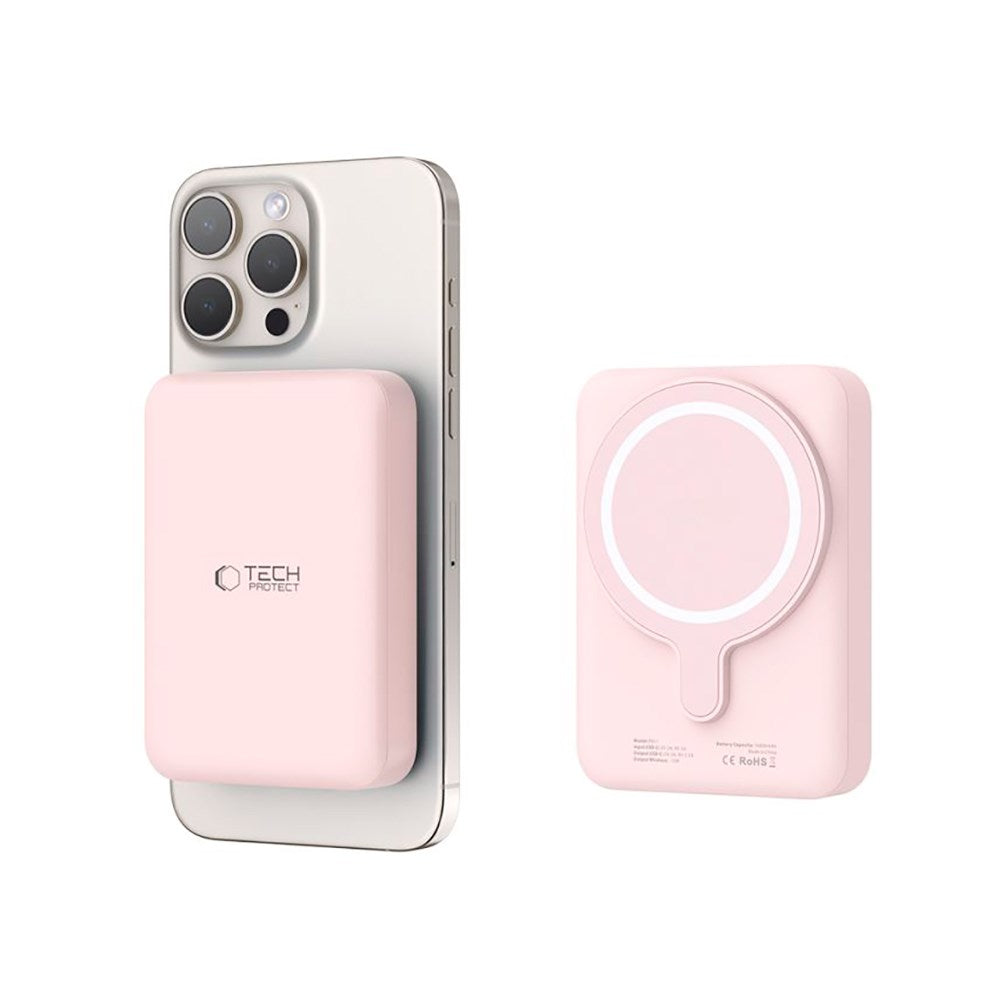 Tech-Protect Wireless Powerbank 10000 mAh - MagSafe-kompatibel - Rosa