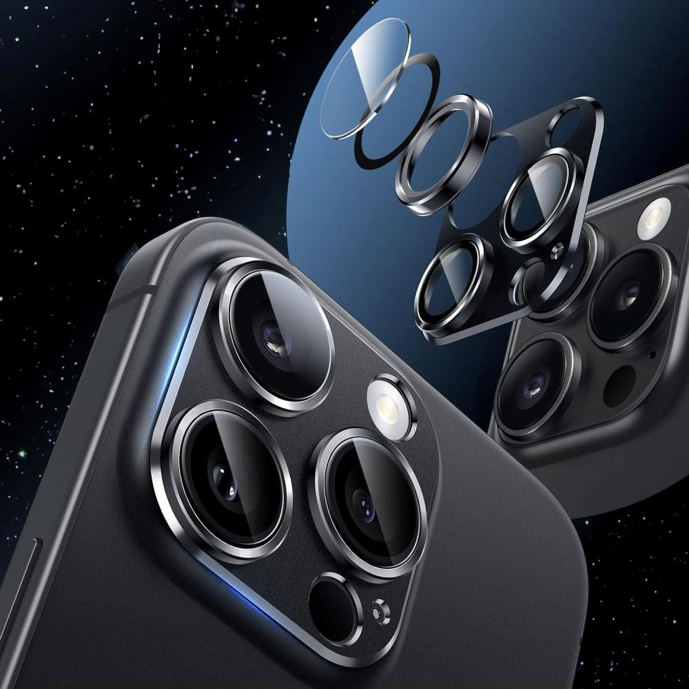 iPhone 16 Pro / 16 Pro Max HOFI Fullcam Pro+ metallplate og herdet glass for kameralinse - svart